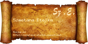 Szmetana Etelka névjegykártya
